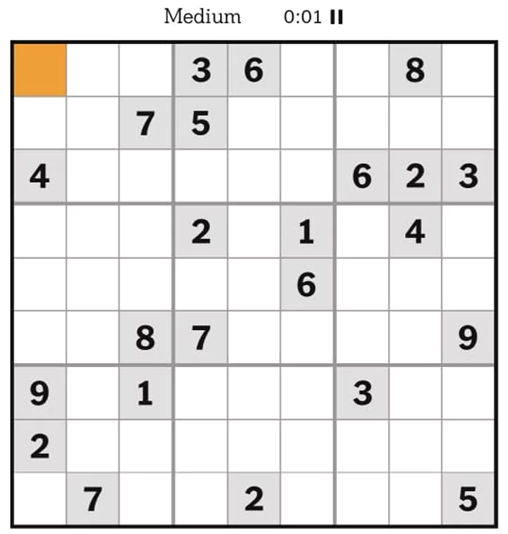 NYT Sudoku Medium